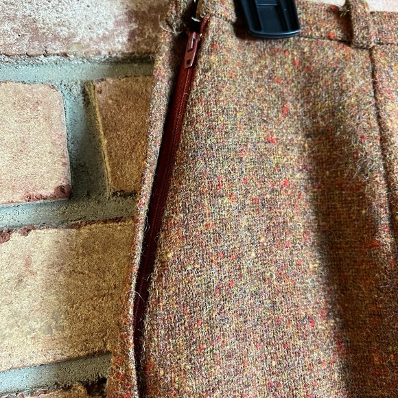 century Boston Brown Marbled Wool Blend Vintage A-Line Skirt in Size 12 - Picture 3 of 8